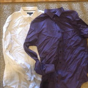 (2) pack bundle of stylish textured button downs